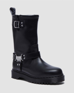 Dr. Martens Anistone Hi Rigger Leather Boots - Black Wanama