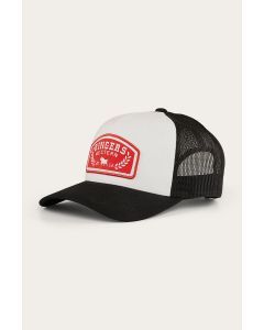 Ringers Western Wheatbelt Trucker Baseball Cap Hat in White/Red