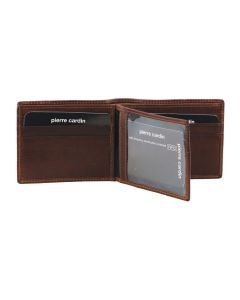 Pierre Cardin Mens Leather Bi-Fold Wallet - Brown (RFID Protection)