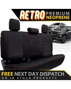 Mitsubishi Triton MQ/MR Retro Premium Neoprene Rear Row Seat Covers (In Stock)