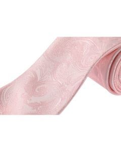 Formalaties Tapestry Light Pink Slim Skinny Tie - 5cm Wide (Premium Paisley)