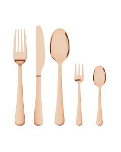 Stainless-Steel Cutlery Set Glossy Knife Fork Spoon Child Travel Rose Gold 30Pcs