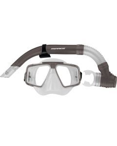 Mirage Quest Adult Smoke Silicone Snorkel & Mask with Tempered Glass Lens