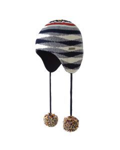 KANGOL Chameleon Earlap Beanie - Dark Blue (Warm Winter Pom Pom Wool Blend One Size)