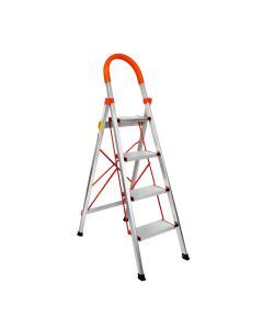 Traderight 4 Step Ladder Folding Aluminium Portable Multi Purpose Household Tool