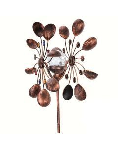 Solar Powered Metal Wind Spinner with LED Lights