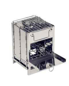 Foldable Stainless Steel Wood Stove Silver