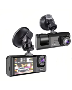 2 Channel 1080P HD Dash Cam Triple Lens Car DVR Black
