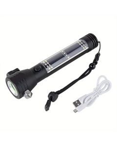 Multi-Functional Solar Power LED Flashlight - 5-in-1 Outdoor Survival Tool