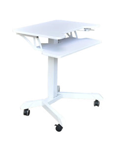 Height Adjustable Mobile Standing Desk with Keyboard Tray