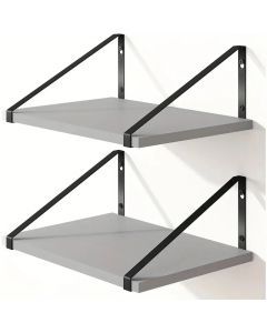 Rustic Wooden Wall Mounted Floating Shelf Set (2pcs)