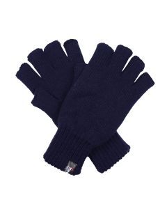 Dents 3M Thinsulate Navy Fingerless Gloves - Knitted Insulation Polar Fleece