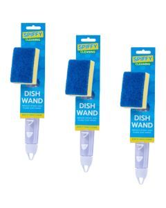 3x Spiffy Dish Wand w Fillable Soap Handle
