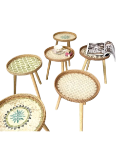 Understated elegance meets Nordic sensibilities in the Rattan Shell Table