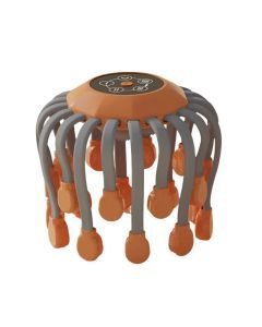 20-Head Scalp Massager with Red Light Therapy Octopus Scratcher Orange