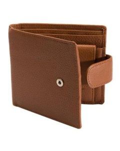 Dents RFID Pebble Grain Leather Bifold Press Stud Wallet - Cognac