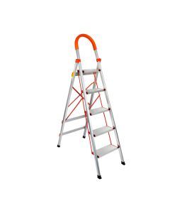 Traderight 5 Step Ladder Folding Aluminium Portable Multi Purpose Household Tool