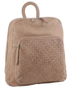 Pierre Cardin Woven Leather Backpack Bag - Taupe