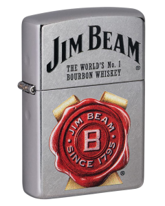 Zippo Jim Beam Street Lighter in Chrome (Made in USA) - Officially Licensed