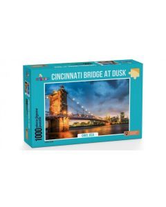 Cincinnati Bridge at Dusk Ohio USA 1000-Piece Jigsaw Puzzle