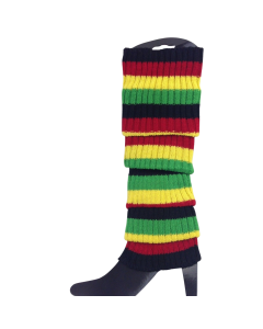 1 Pair Indigenous Colours Ribbed Leg Warmers - Womens Dance Costume/80s Party