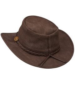 Didgeridoonas Coolabah Brown Synthetic Suede Ventilated Wide Brim Bush Hat