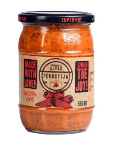 560g Perustija Extra Hot Ajvar Spread (Roasted Red Pepper Relish)