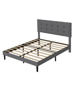 Levede Double Bed Frame Upholstered Soft Headboard Bedroom Mattress Sturdy Base