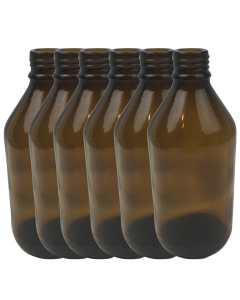 6x 600ml Brown Glass Bottles Without Lid/Cap Bulk Pack