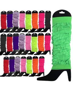 24x Assorted Colours Leg Warmers Bulk Pack - Womens Dance Costume/80s Party