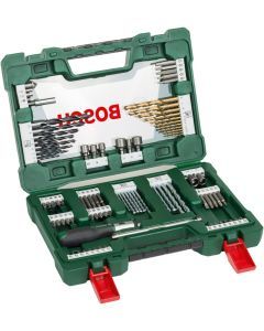 Bosch 91pc V-Line Titanium Drill & Screwdriver Bit Set w/ Ratcheting Screwdriver (Wood, Masonry & Metal)