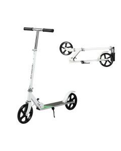 Monvelo Folding Scooter Dual Large Wheels Adjustable Adult Commuter Teen White