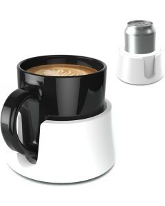 TableCoaster Anti-Spill Drink Holder Tray - White (Couch & Car Travel)