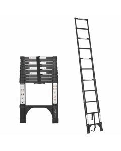 Black 3.2m Portable telescopic ladder with carry bag