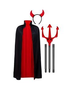 Halloween Devil Cloak Costume Set (3pcs)