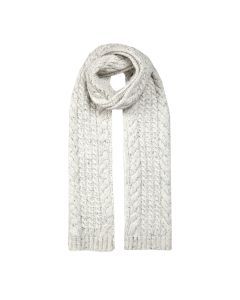 Dents Women’s Cable Knit Scarf with Marl Yarn - White
