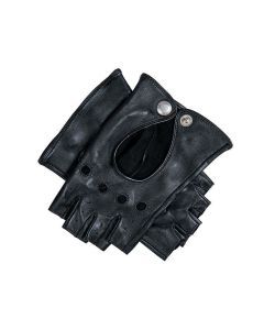 Dents Women’s Leather Fingerless Keyhole Driving Gloves - Black