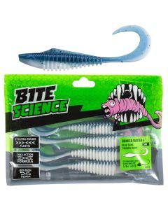 5 Pack of 6 Inch Bite Science Bunker Buster Soft Plastic Lures - Blue Shad