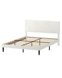 Levede Double Bed Frame Upholstered Adjustable Headboard Platform Mattress Base