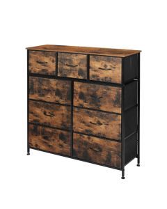Levede Storage Cabinet Tower Chest of Drawers Dresser Tallboy Drawer Retro Brown