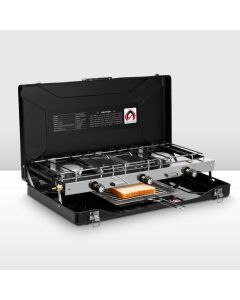 San Hima Camping Gas Stove Portable 3-Burner Outdoor BBQ Cooking 20400 BTU