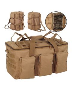55L Tactical Duffel Backpack Travel Bag Khaki