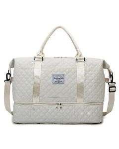 Duffle Gym Shoulder Lightweight Travel Bag (White)
