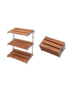 Portable 3-Tier Camping Rack Foldable Brown