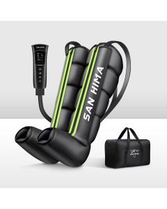 San Hima Air Compression Recovery Boots Full Leg Massager Relief Green Large