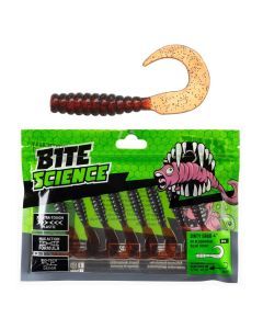 8 Pack of 4 Inch Bite Science Dirty Grubs Soft Plastic Lures - Bloodworm