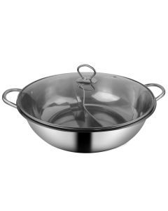 Toque Stainless-Steel 36cm Twin Mandarin Duck Hot Pot Induction Cookware W/Lid