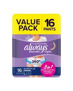 Always Discreet Underwear Night Pants Large 16pk