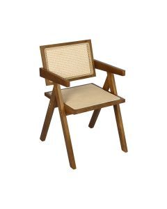 Levede 1x Armchair Dining Chair Wicker Wooden Chairs Rattan Accent Lounge Seat