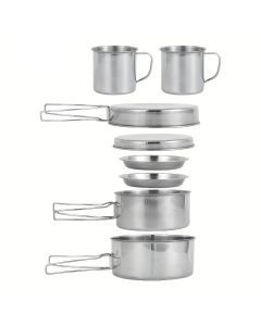 Camping Cookware Stainless Steel Set Outdoor (8pcs)